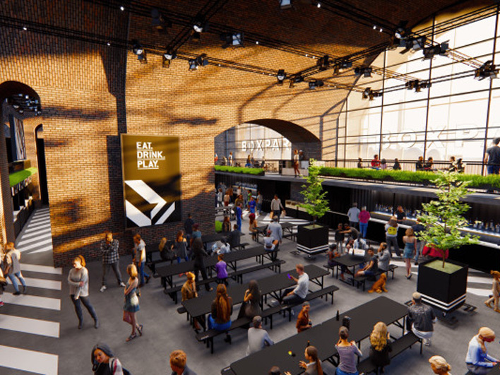 Boxpark Birmingham Interior Digital Mockup.